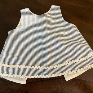 Ruffle Butts Ric Rac seersucker open back swing top tank top